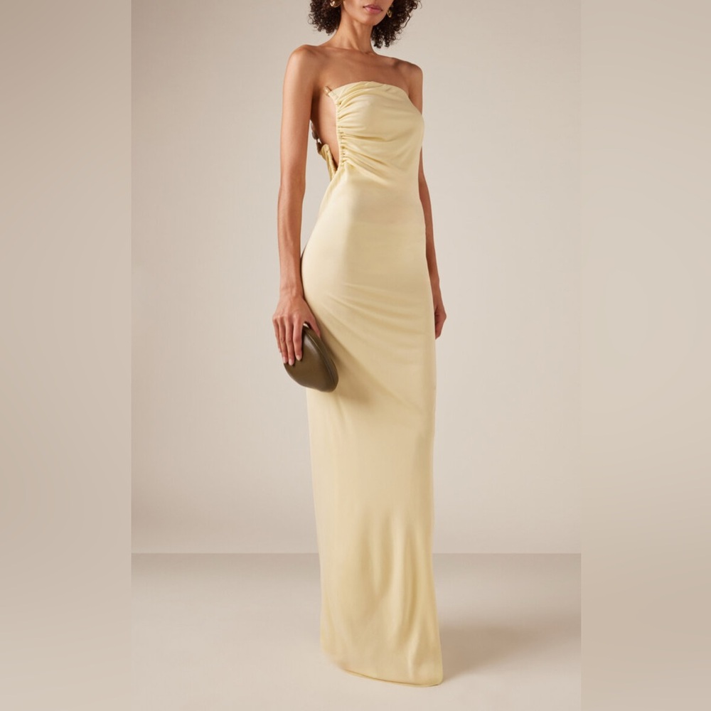 NWT Christopher Esber - Odessa strapless jersey maxi dress in Butter - Picture 2 of 10